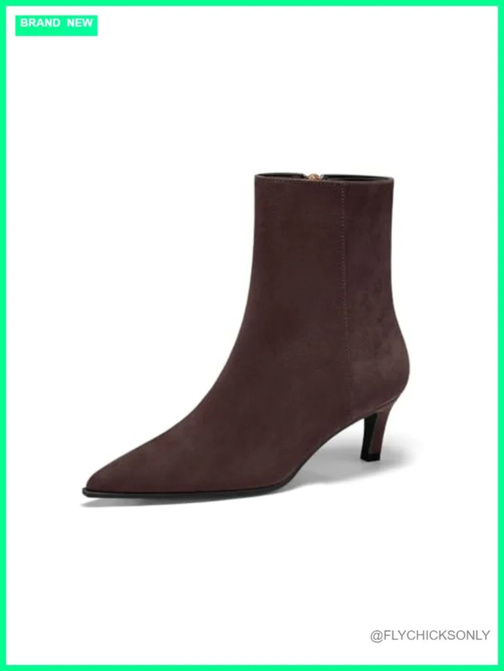 Women's Pointed Toe Kitten Heel Ankle Booties Side Zipper Fall Shoes